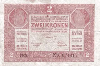 Croatian States 2 Corone, 1920 reverse